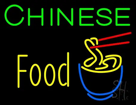 Chinese Food Bowl Logo LED Neon Sign