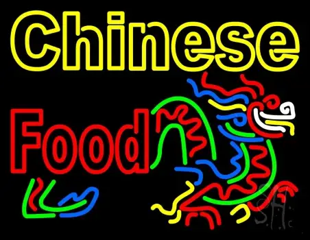 Double Stroke Chinese Food Logo LED Neon Sign