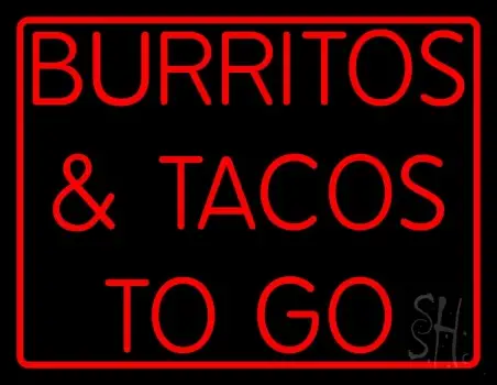Red Burritos And Tacos To Go LED Neon Sign