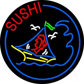 Round Sushi Logo LED Neon Sign