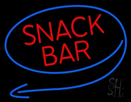 Round Red Snack Bar LED Neon Sign