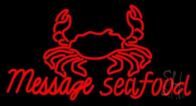 Custom Seafood With Crab Logo LED Neon Sign