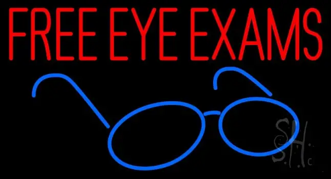 Free Eye Exams LED Neon Sign