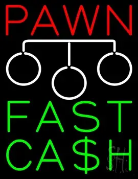 Red Pawn Fast Cash Logo LED Neon Sign