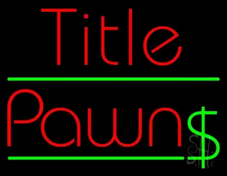 Red Title Pawn LED Neon Sign