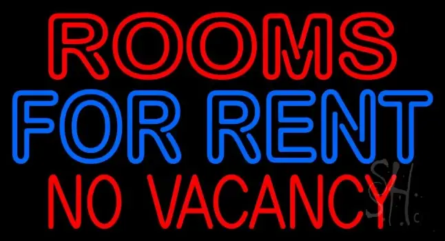 Double Stroke Rooms For Rent LED Neon Sign