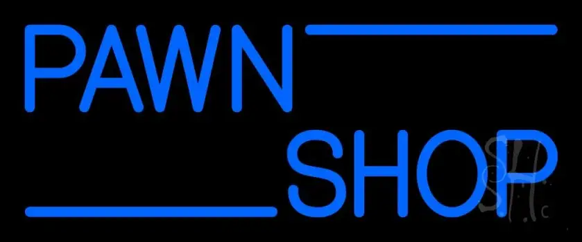 Blue Double Stroke Pawn Shop 1 LED Neon Sign