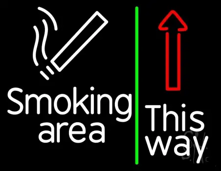 Smoking Area This Way LED Neon Sign