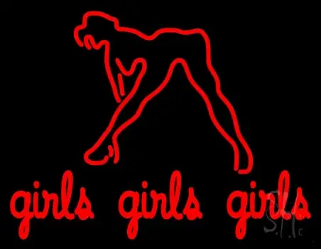 Girls Girls Girls Strip Club LED Neon Sign