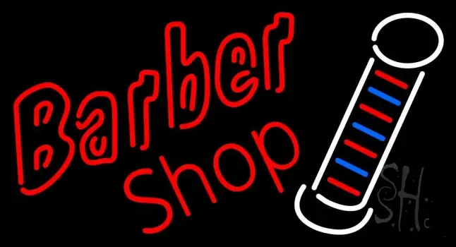 Double Stroke Red Barber Shop LED Neon Sign