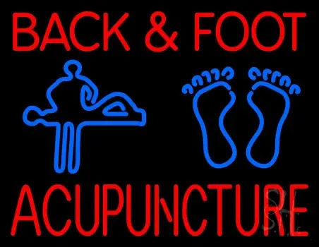 Back And Foot Logo Acupuncture LED Neon Sign