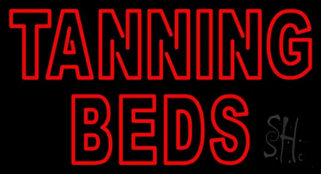Double Stroke Tanning Beds LED Neon Sign