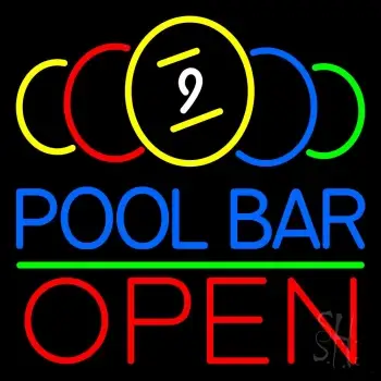 Pool Bar Open LED Neon Sign