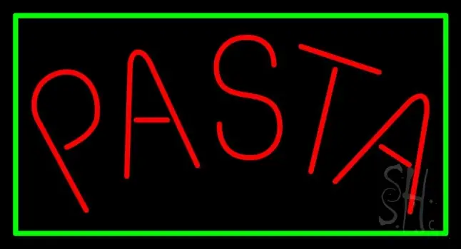 Red Pasta With Green Border LED Neon Sign