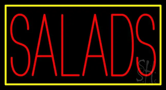 Salads With Yellow Border LED Neon Sign
