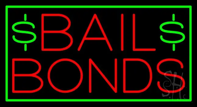 Bail Bonds With Dollar Logo LED Neon Sign
