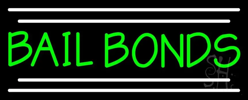 Bail Bonds With White Lines LED Neon Sign