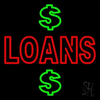 Double Stroke Loans With Dollar Logo LED Neon Sign