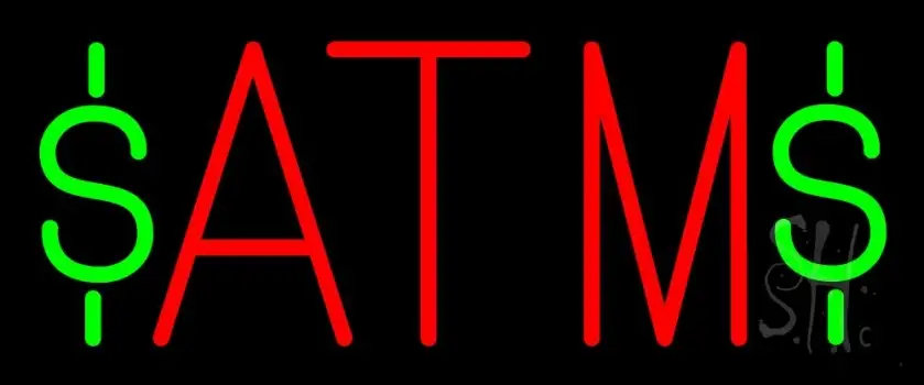 Red Atm 2 LED Neon Sign