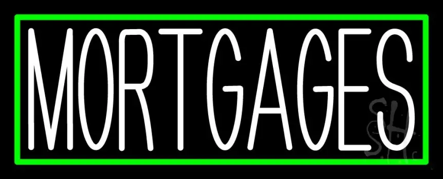 Green Mortgage With Green Border LED Neon Sign