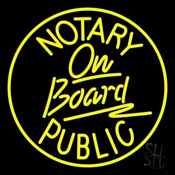 Round Notary Public On Board LED Neon Sign