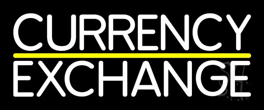 White Currency Exchange LED Neon Sign