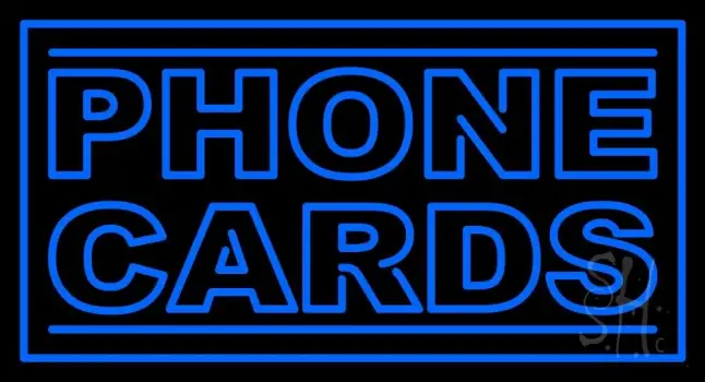 Blue Phone Cards LED Neon Sign