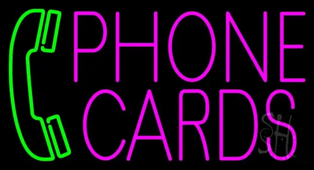 Pink Phone Cards Logo LED Neon Sign