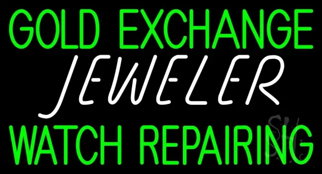 Gold Exchange Jeweler Watch Repairing LED Neon Sign