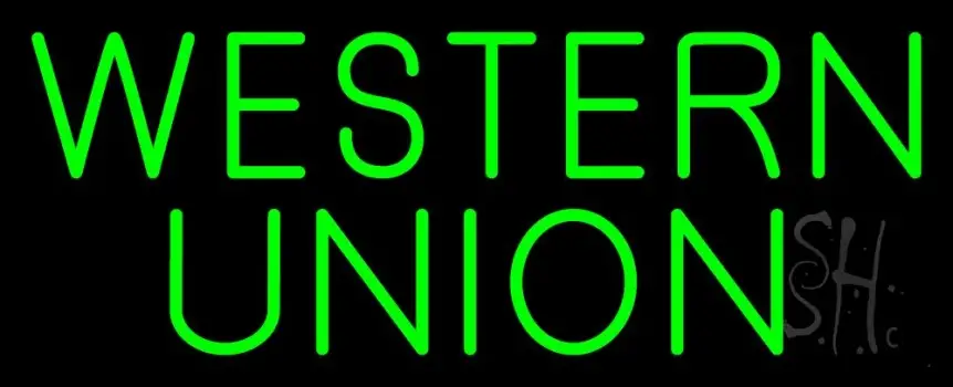Green Western Union LED Neon Sign