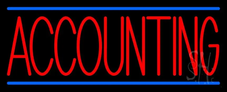 Red Accounting Blue Lines LED Neon Sign