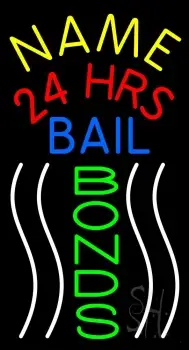 Custom Bail Bonds With Line 24 Hrs LED Neon Sign
