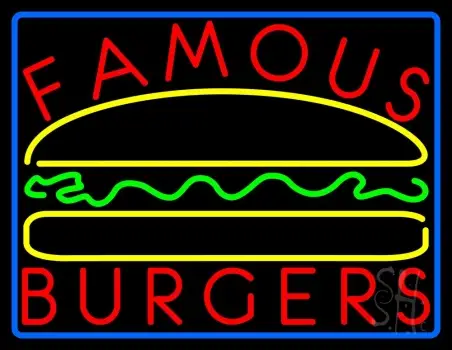 Famous Burgers LED Neon Sign
