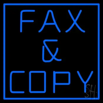 Blue Fax And Copy 1 LED Neon Sign