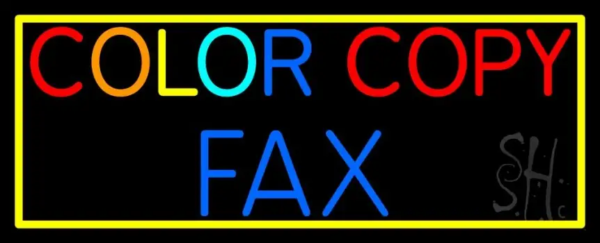 Color Copy Fax With Border LED Neon Sign