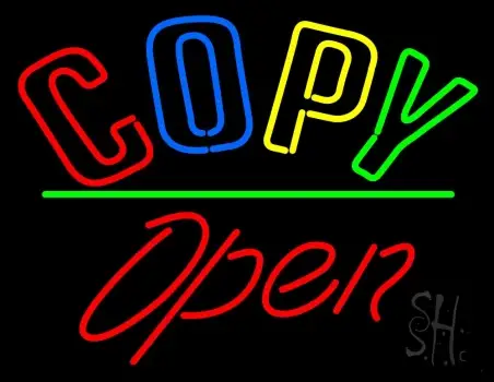 Double Stroke Multi Colored With Open 1 LED Neon Sign