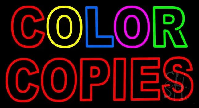 Multi Color Double Stroke Color Copies LED Neon Sign