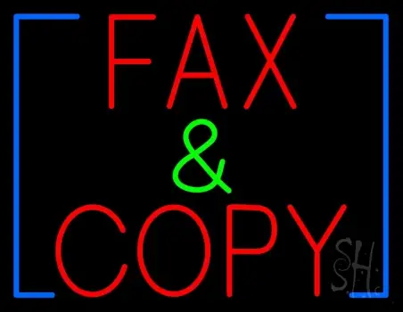 Red Fax And Copy LED Neon Sign
