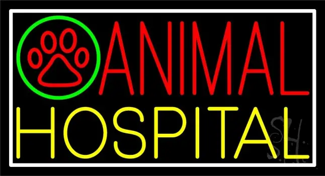 Red Animal Yellow Hospital Logo LED Neon Sign