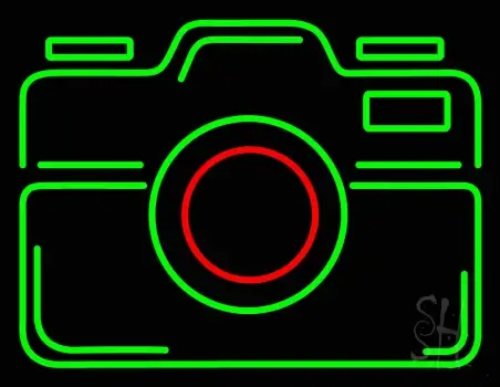 Black Camera Logo LED Neon Sign