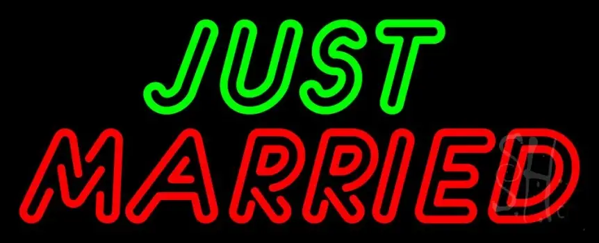 Double Stroke Just Married LED Neon Sign