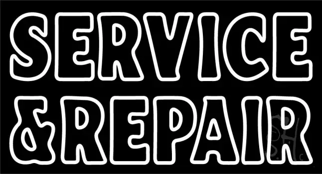 White Double Stroke Service And Repair LED Neon Sign
