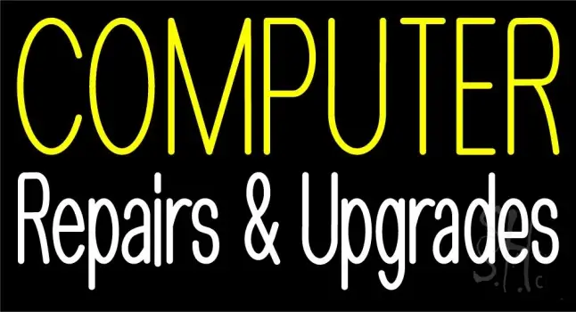 Red Computer White Repair And Upgrade LED Neon Sign