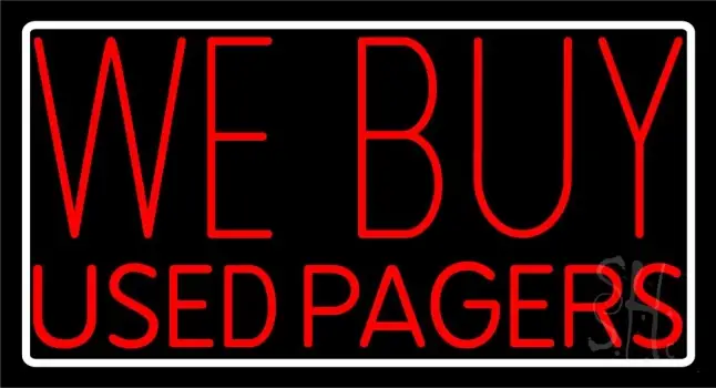 Red We Buy Used Pagers LED Neon Sign
