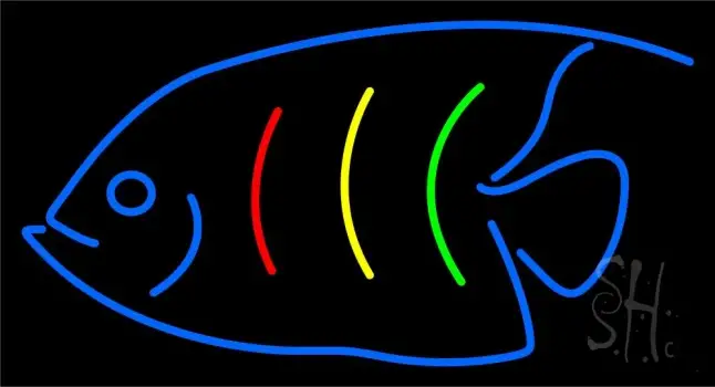 Blue Fish Logo LED Neon Sign