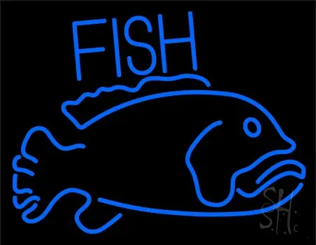 Blue Fish 2 LED Neon Sign