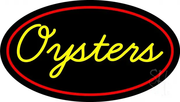 Yellow Oysters Red Oval LED Neon Sign