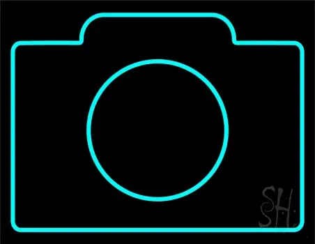 Camera Turquoise Colored LED Neon Sign