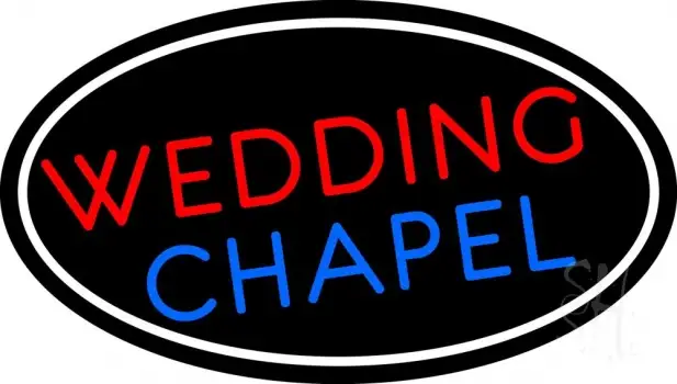Oval Wedding Chapel Block LED Neon Sign