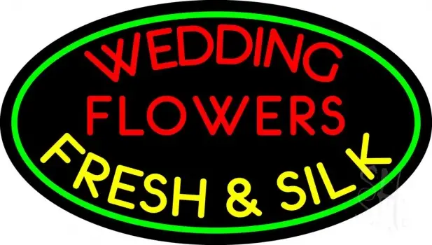Oval Wedding Flowers LED Neon Sign